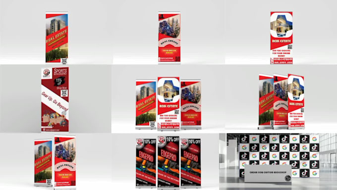 design roll up banner, flyer, standee designs for events