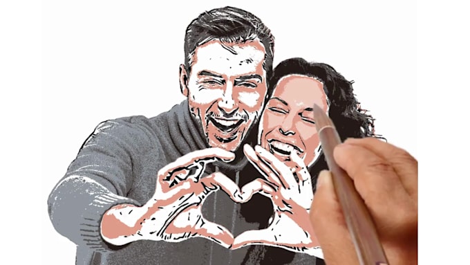 a digital drawing from the photo