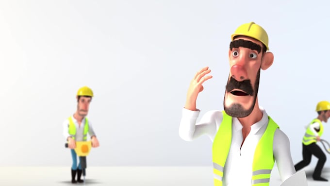 create 3d construction animation video