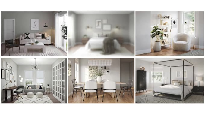 Do interior design plus 3d renders for living dining bedroom by ...
