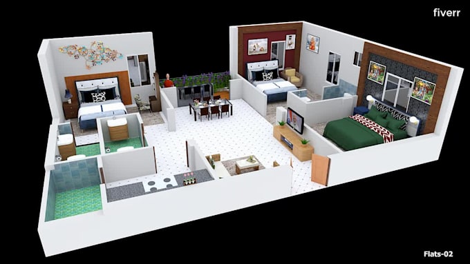 make your 3d floor plan fast and best quality, interior