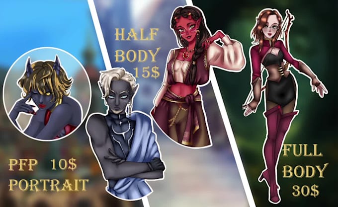 draw dnd character art and fantasy character design