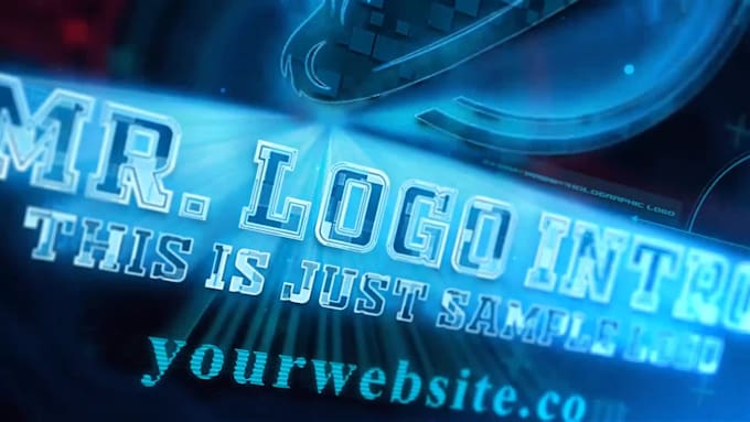 create mind blowing logo intro of hologram