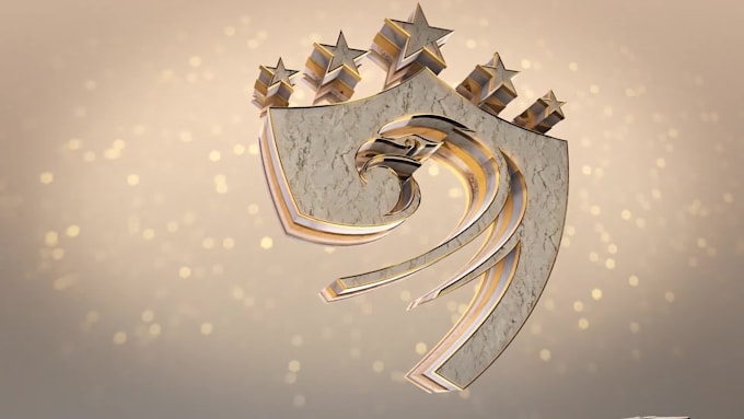 create a luxury 3d gold logo animation