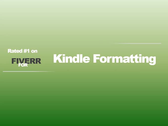 Do kindle formatting conversion from any file formats by Hajath Fiverr