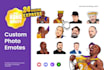 draw your face into custom chibi emotes for kick and twitch by kong vector