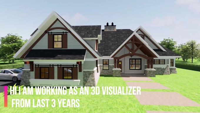 create walk through and 3d rendering of exterior and interior of house plan