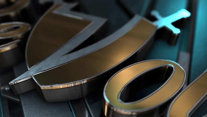 create 3d chrome metal silver logo intro