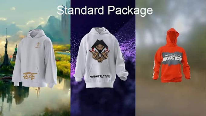 do professional 360 rotation animated mockup for hoodie