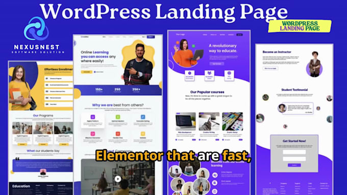 create a modern wordpress website and wordpress landing page