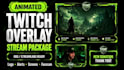 design animated twitch and kick overlay stream package with logo