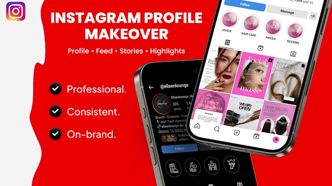 do a professional instagram profile makeover and feed design