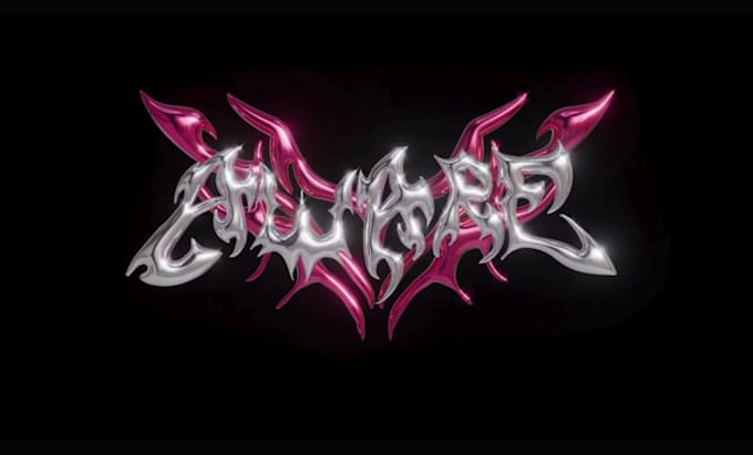 design 3d logo type y2k for animation, chrome typography for your brand