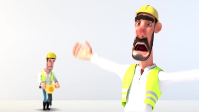 create this 3d construction logo animation video