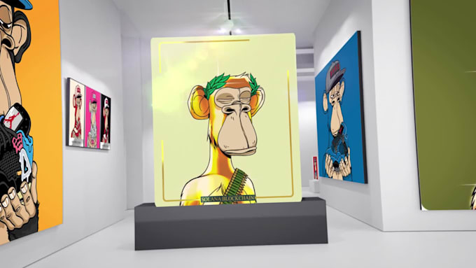 create art gallery nft 3d promo video for your nfts