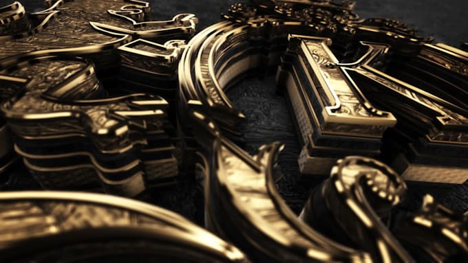 create luxury gold and black 3d logo animation
