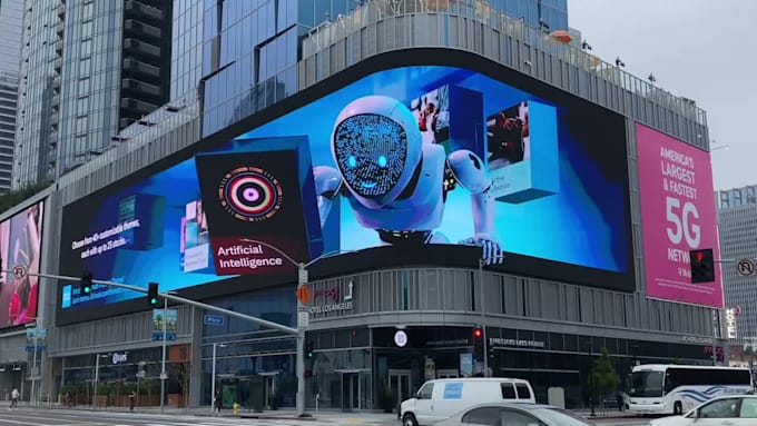 video motion graphics 3d led screen billboard animation digital signage display