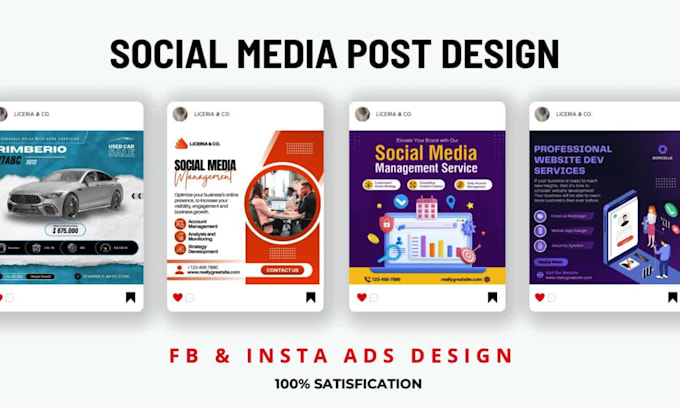 create 10 attractive facebook and instagram post designs