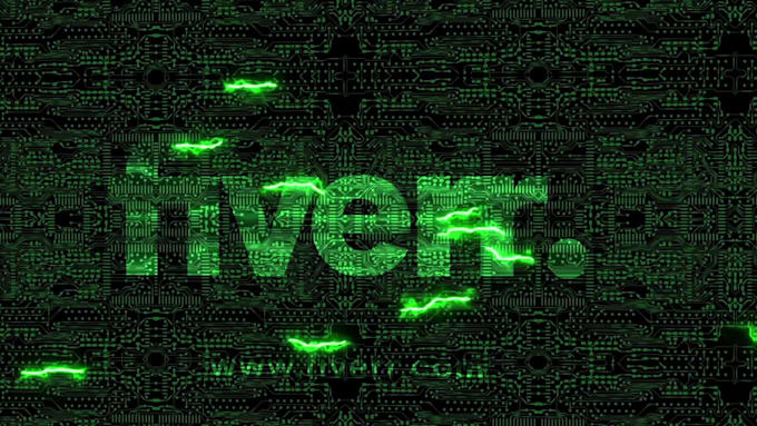 create electronic logo animation on circuit board