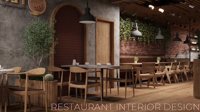 do restaurant interior design, cafe interior design, 3d rendering visualization