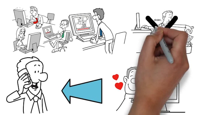 do a modern marketing whiteboard animation
