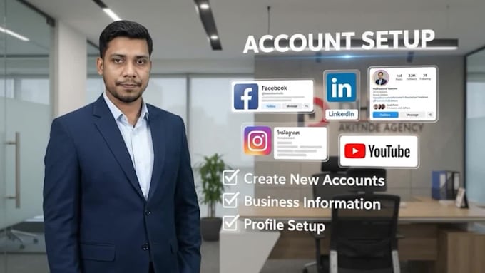 create, set up and optimize your social media accounts and page