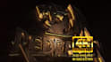 create grunge gold metallic neon glow powerful 3d logo intro animation