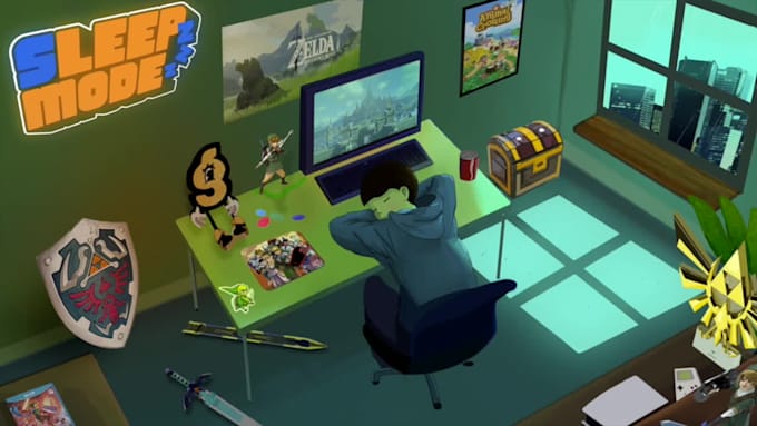 create lofi hiphop animations and looped illustrations