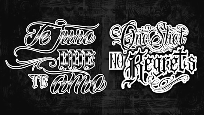 design an awesome lettering chicano for your tattoo