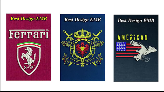 embroidery digitizing for text, logo, badge into dst, pes file in 2hr
