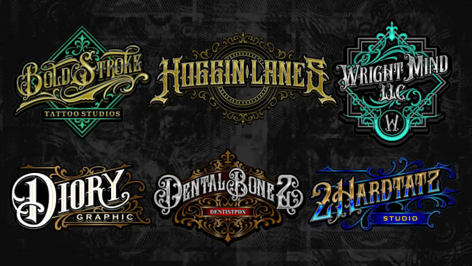 make elegant logo tattoo or vintage lettering custom brand