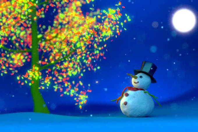 make a snowman christmas tree video greeting