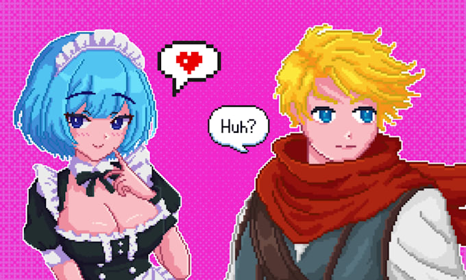 create custom pixel art portraits and anime pixel art avatars