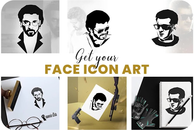 do silhouette face art and face logo icon