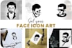 do silhouette face art and face logo icon