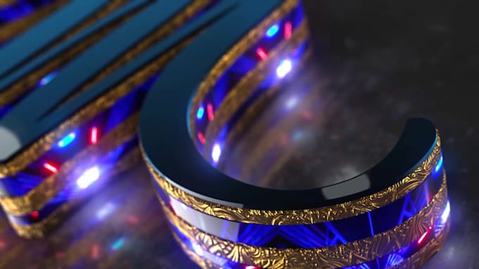 do 3d cinematic and neon logo animation
