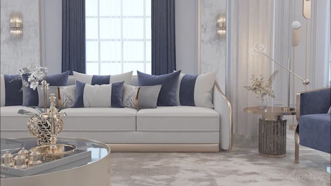 create 3d interior design and render a 360 degree panorama