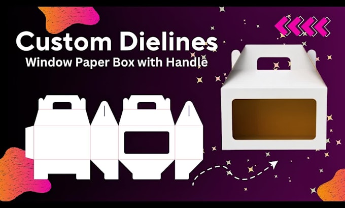 create packaging box dieline, die cut and cut lines
