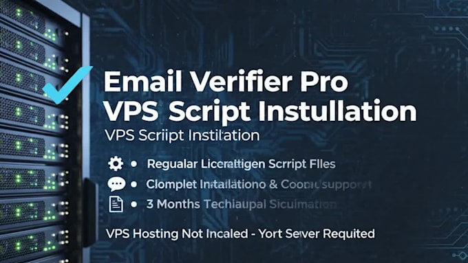 setup email verifier script plus vps setup for 1 year bulk email validation