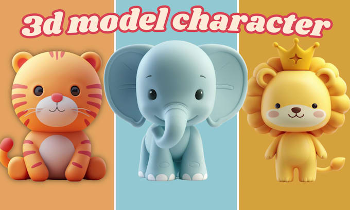 make cute 3d character modeling animal, furry, mascot, chibi, render in blender