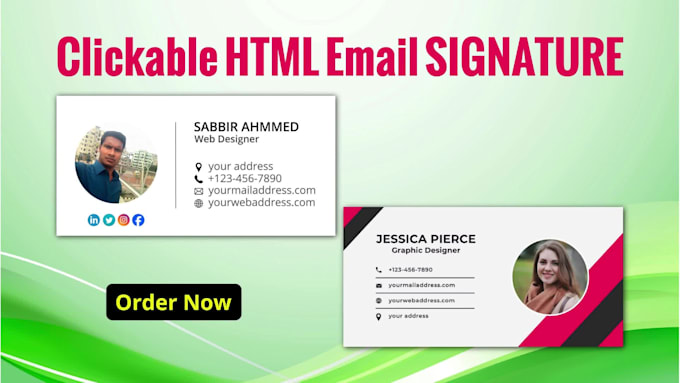 Create modern clickable email signature html email signature by Sabbir ...