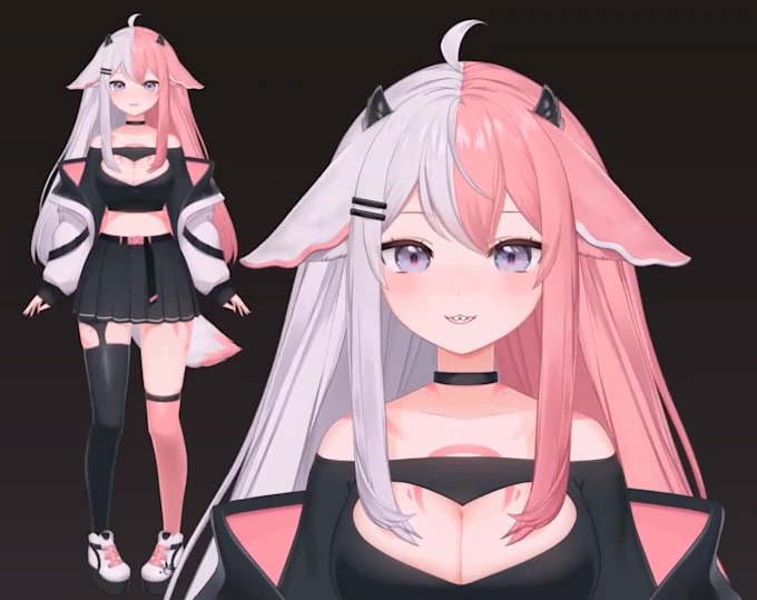 Draw and rig female, male 2d vtuber model, 2d vtuber rigging model