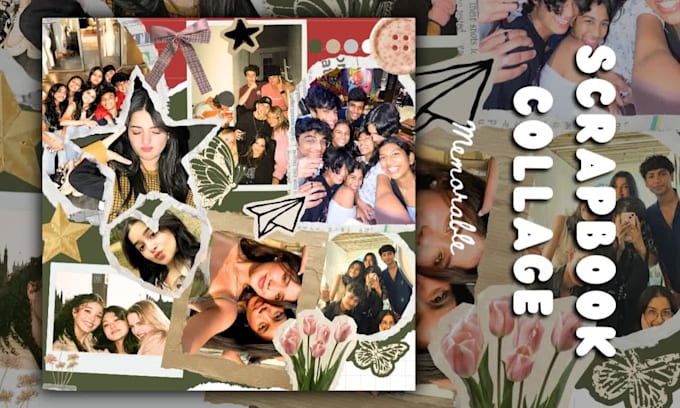 create digital memory scrapbook collage pages for you