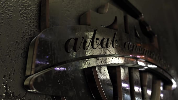 create chrome metal grunge 3d logo intro