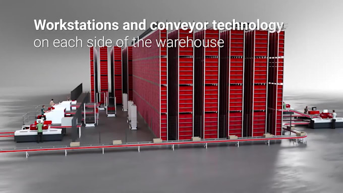 do 3d industrial warehouse animation, logistics, robotics and automation