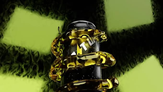 do 3d product animation video for beverage soda food ads can fruits splashing