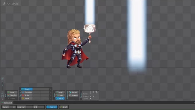 create a 2d spine animation for your character