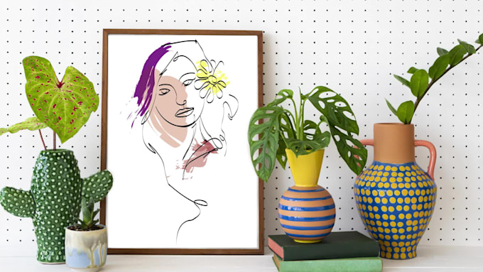 draw unique one line art, minimalist line art, vector line art illustration