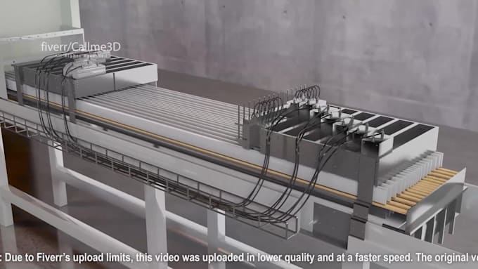 create realistic 3d machinery and industrial animation