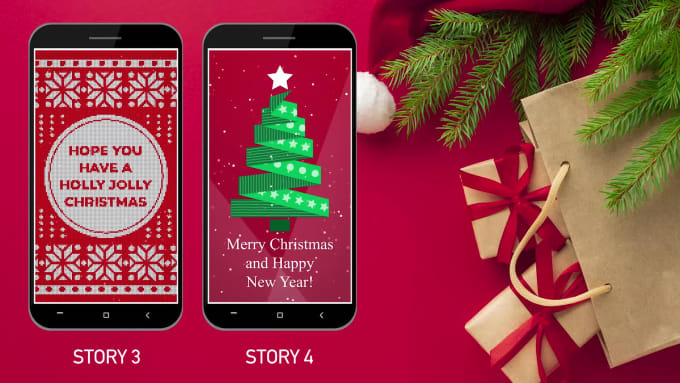 Create a christmas or happy new year animated instagram story or post by  Tolisv | Fiverr